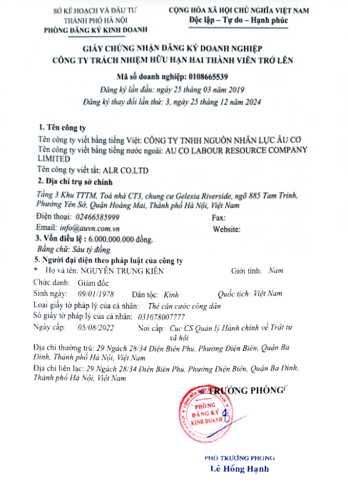GIÂY CHỨNG NHẬN ĐKDN ẢNH